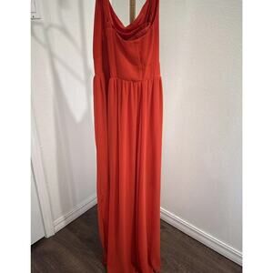 Torrid Maxi Tank Dress 2 Womans Plus Orange Chiffon Embroidered Cross Back
